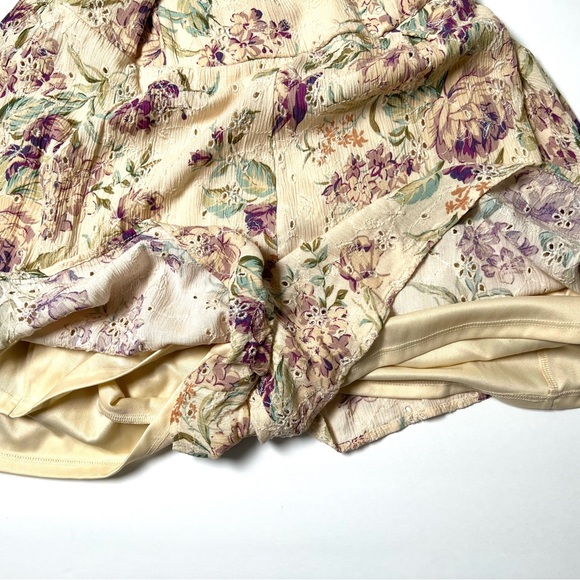 American Eagle Floral Romper NWT size L Beige Pink Summer Girlhoodcore Feminine - Picture 10 of 13